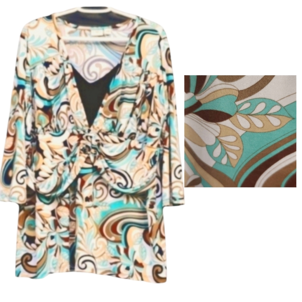 Cato Stretchy Floral Pullover Womans Top 22/24